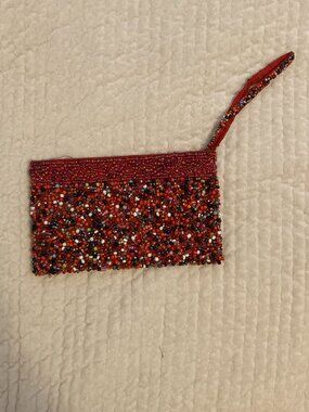 Handmade beaded clutch purse